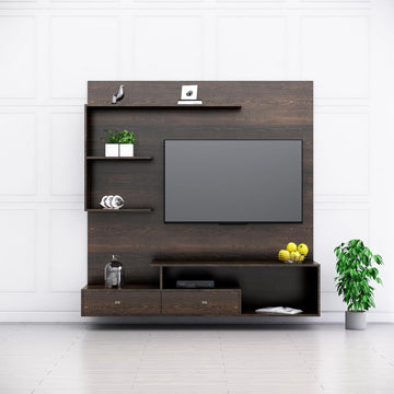 Engineered Wood Tv Unit For Living Room, Bedroom Unit Cabinet Base Mount With Storage Ideal For Tv Upto 65"