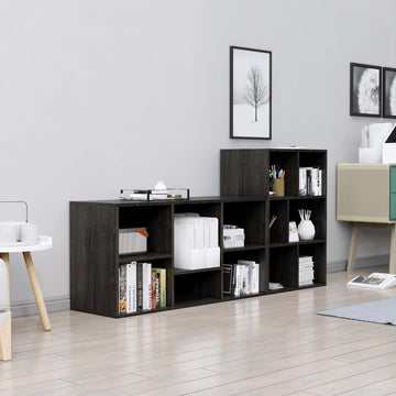 Book Shelf for Home, Engineered Wood Bookshelf Multipurpose Study Room Home Decor Storage Rack Showcase Organizer for Living Room, Bedroom, Office