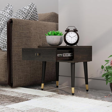 Bed Side Table for Bedroom with 1-Drawer, Small Side Table Bedside Furniture