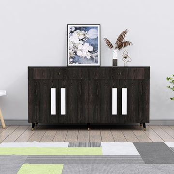 Multipurpose Storage Cabinet for Living Room, Kitchen, Office, Sideboard Cabinet with 2 Drawer and 4 Door Storage