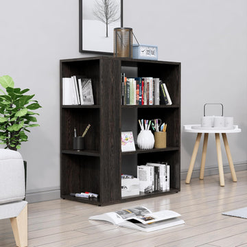 Book Shelf for Home, Engineered Wood Bookshelf Multipurpose Study Room Home Decor Storage Rack Showcase Organizer for Living Room, Bedroom, Office
