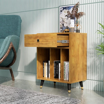 Bed Side Table for Bedroom with 1-Drawer, Small Side Table Bedside Furniture - Giant Wood